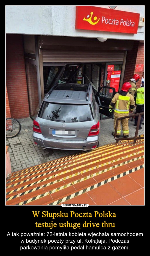 
    W Słupsku Poczta Polska 
testuje usługę drive thru