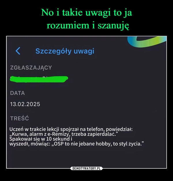 
    No i takie uwagi to ja
 rozumiem i szanuję