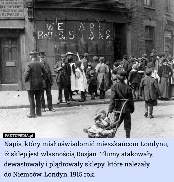 Napis, który miał uświadomić mieszkańcom Londynu, iż sklep jest własnością...