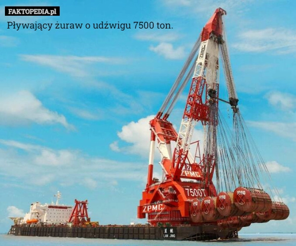 
    
			Pływający żuraw o udźwigu 7500 ton.					
