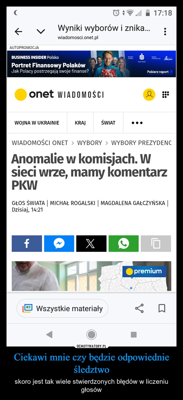 
    Ciekawi mnie czy będzie odpowiednie śledztwo