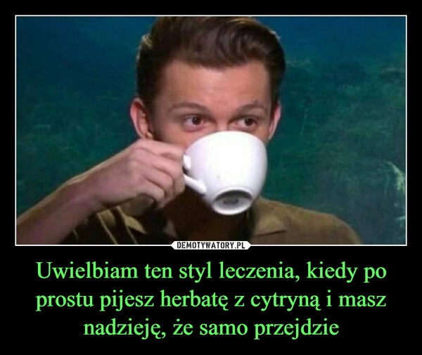 
    Uwielbiam ten styl leczenia, kiedy po prostu pijesz herbatę z cytryną i masz nadzieję, że samo przejdzie