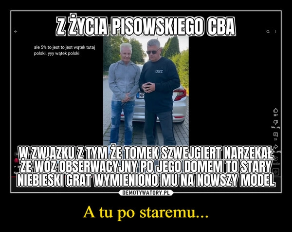 
    A tu po staremu...