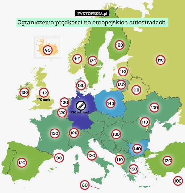 
    Ograniczenia prędkości na europejskich autostradach.