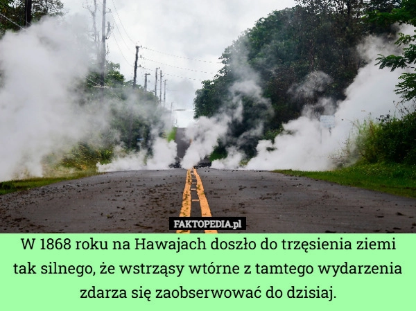
    W 1868 roku na Hawajach doszło do trzęsienia ziemi tak silnego, że wstrząsy