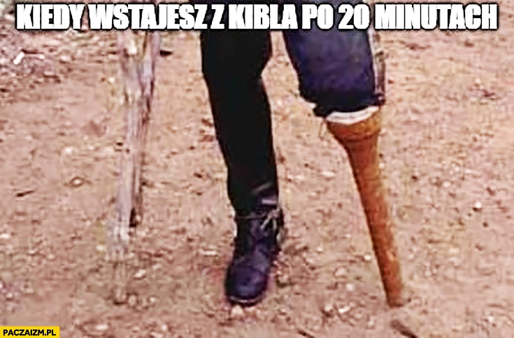 
    Kiedy wstajesz z kibla po 20 minutach zdrętwiała drewniana noga