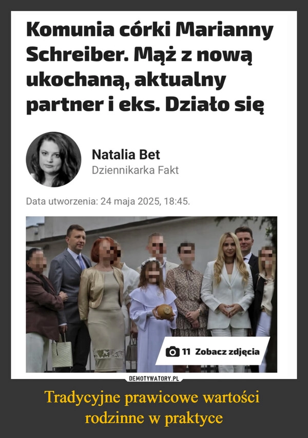 
    Tradycyjne prawicowe wartości 
rodzinne w praktyce