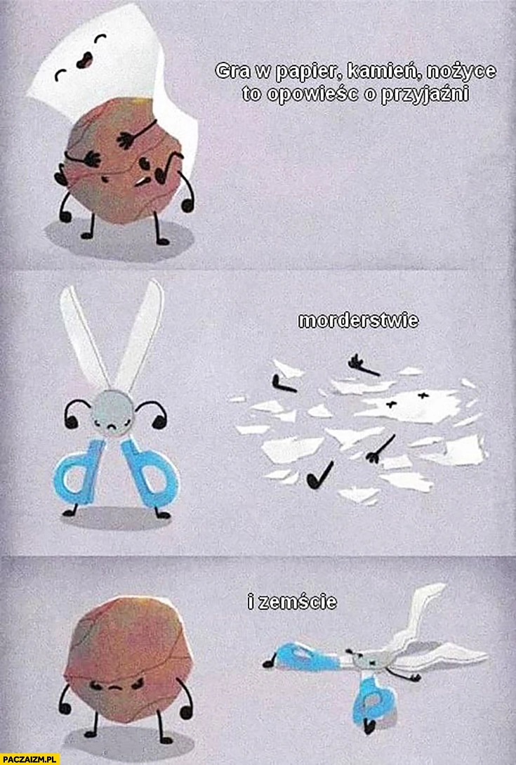 
    Gra w papier, kamień, nożyce to opowieść o przyjaźni, morderstwie i zemście