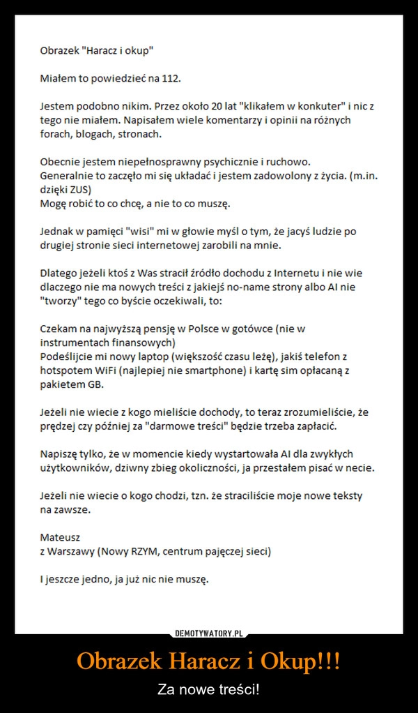 
    Obrazek Haracz i Okup!!!