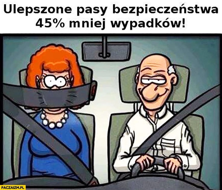
    Ulepszone pasy bezpieczeństwa pas na twarzy kobiety 45% procent mniej wypadków