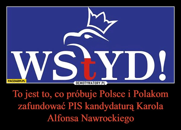
    To jest to, co próbuje Polsce i Polakom zafundować PIS kandydaturą Karola Alfonsa Nawrockiego