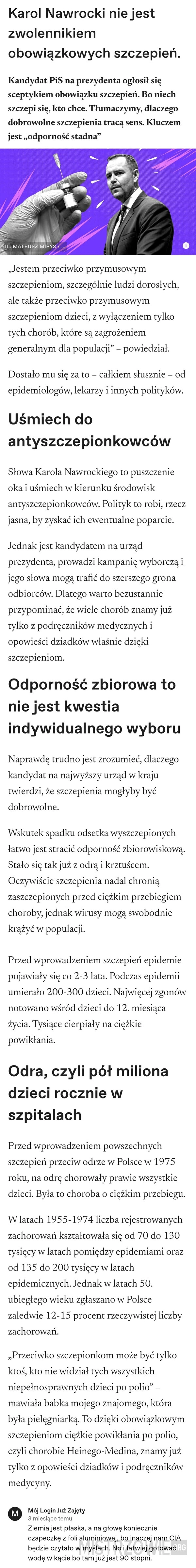 
    Uśmiech do antystrzepiowkowców