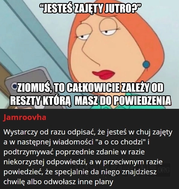 "Jesteś zajęty jutro?"