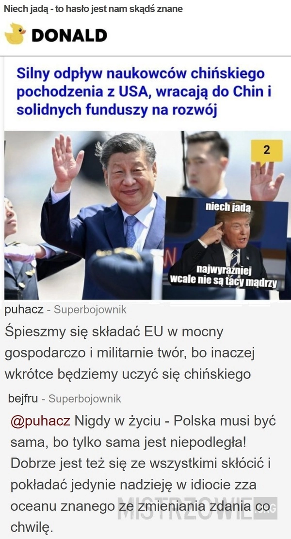 
    Niech jadą - to hasło jest nam skądś znane