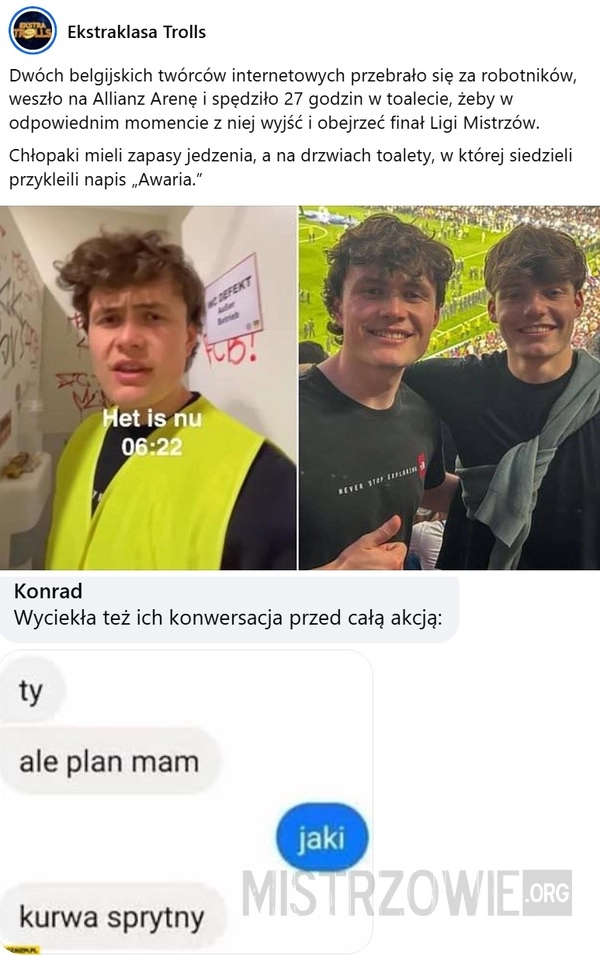 Dwóch belgijskich twórców internetowych