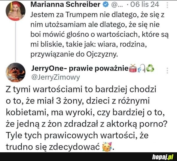 Prawicowe wartości to chyba tylko hipokryzja xD