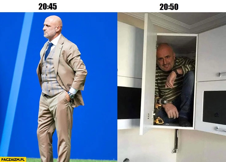 
    Michał Probierz mecz z Finlandią 20:45 vs 20:50 schował się w szafie