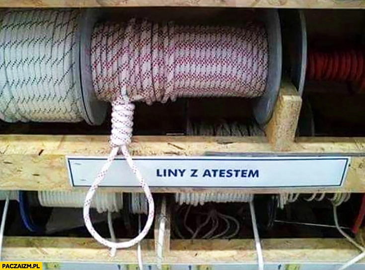 Liny z atestem stryczek szubienica węzeł w sklepie