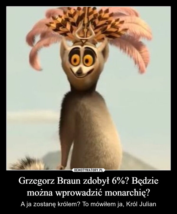 
    Grzegorz Braun zdobył 6%? Będzie można wprowadzić monarchię?