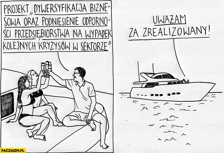 
    Jacht z KPO projekt dywersyfikacja biznesowa oraz podniesienie odporności przedsiębiorstwa na wypadek kolejnych kryzysów uważam za zrealizowany