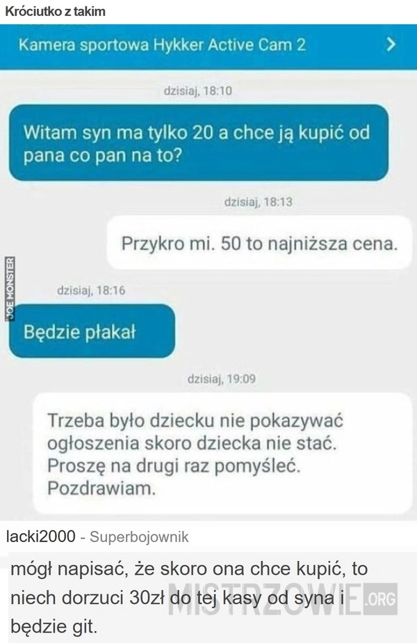 
    Króciutko z takim