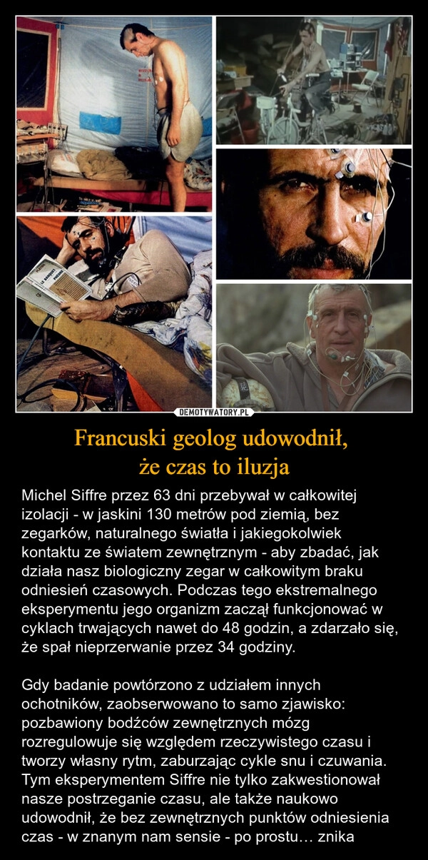 
    Francuski geolog udowodnił, 
że czas to iluzja