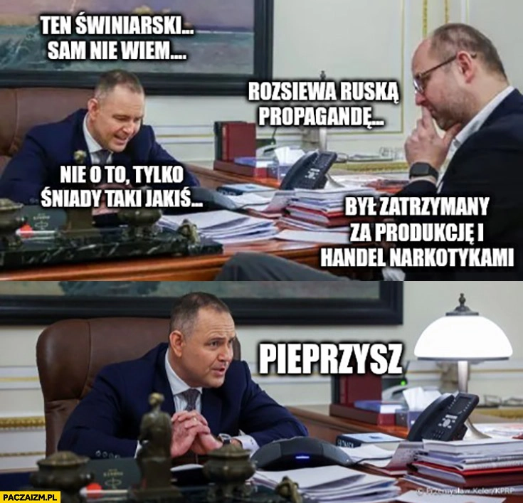 Nawrocki ten Svinarski sam nie wiem rozsiewa ruską propagandę, nie o to tylko śniady taki jakiś, był zatrzymany za produkcję i handel narkotykami, pieprzysz?