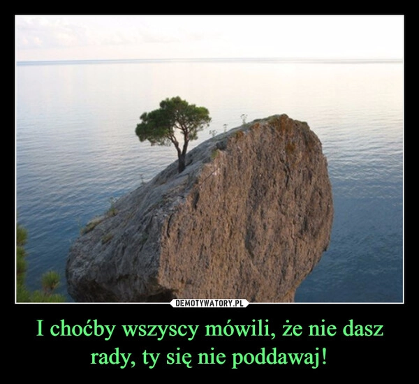 
    I choćby wszyscy mówili, że nie dasz rady, ty się nie poddawaj!