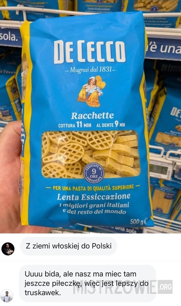 
    Włosi nas ubiegli, pierwsi stworzyli paletkowy makaron