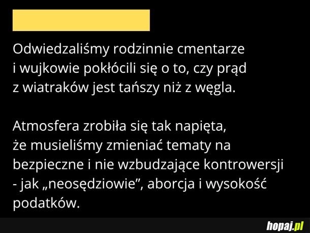 Przy stole nie rozmawiamy o prądzie