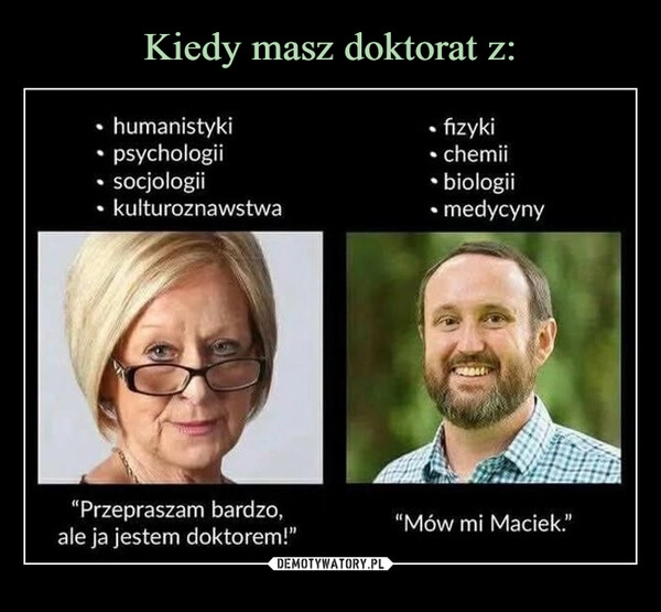 
    Kiedy masz doktorat z: