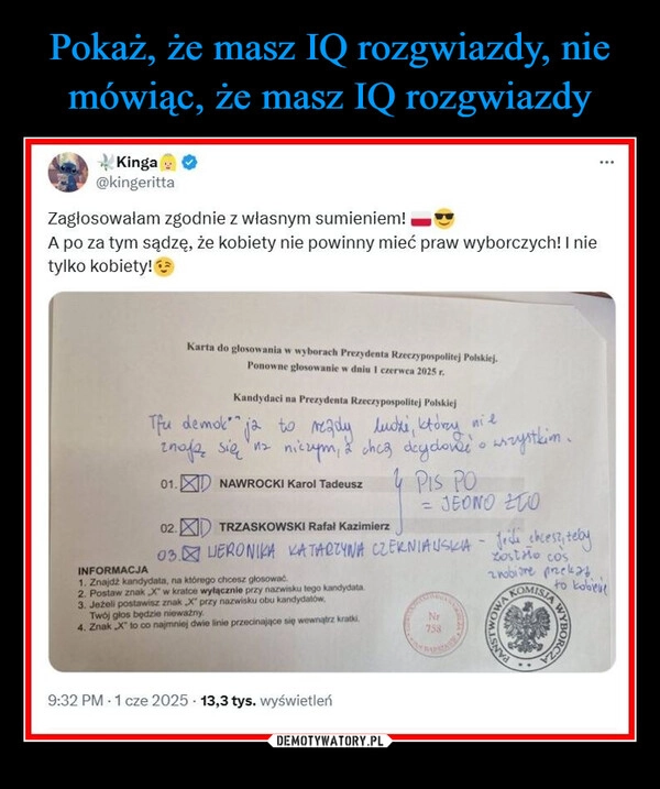 
    Pokaż, że masz IQ rozgwiazdy, nie mówiąc, że masz IQ rozgwiazdy