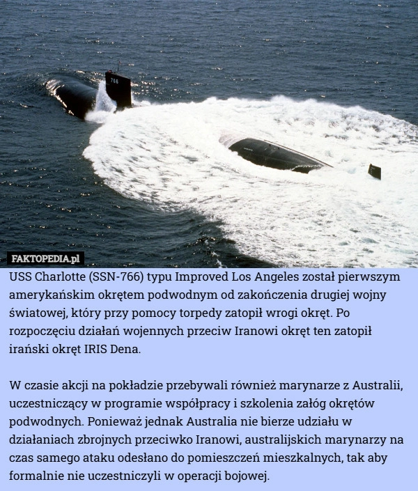 
    USS Charlotte (SSN-766) typu Improved Los Angeles został pierwszym amerykańskim