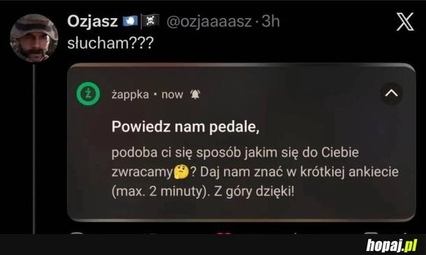 Żappka obraża użytkowników
