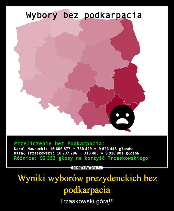 Wyniki wyborów prezydenckich bez podkarpacia