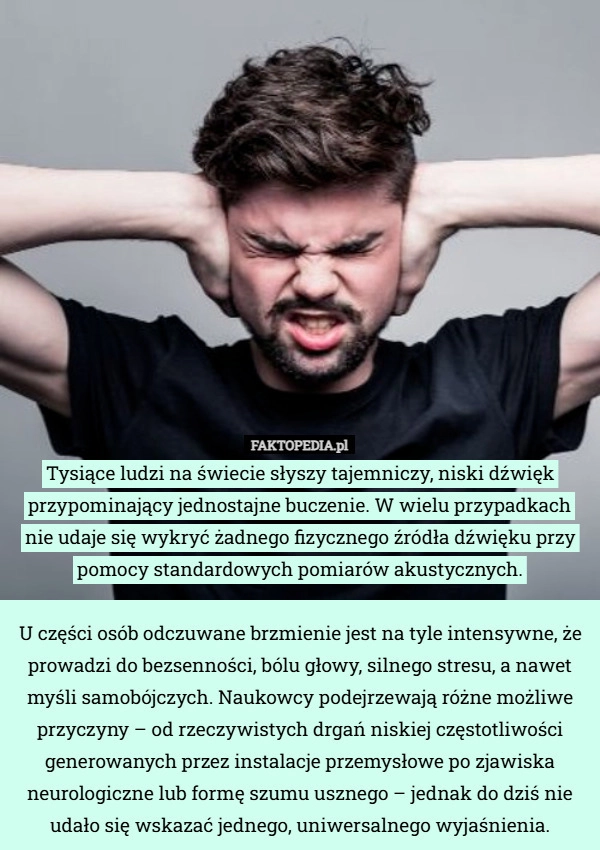 Tysiące ludzi na świecie słyszy tajemniczy, niski dźwięk przypominający