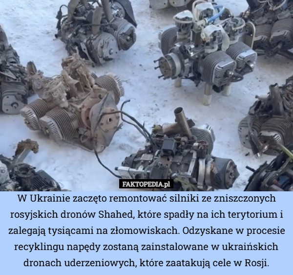 
    W Ukrainie zaczęto remontować silniki ze zniszczonych rosyjskich dronów