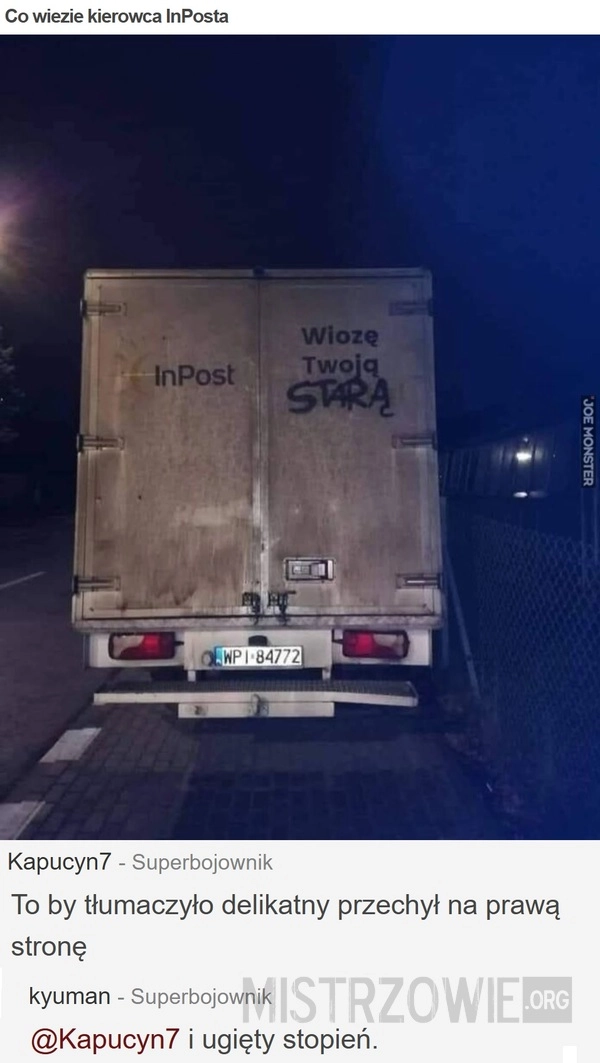 
    Co wiezie kierowca InPosta