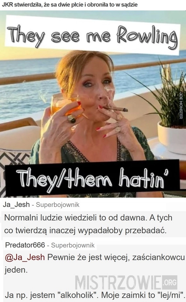 JKR stwierdziła, że sa dwie płcie i obroniła to w sądzie