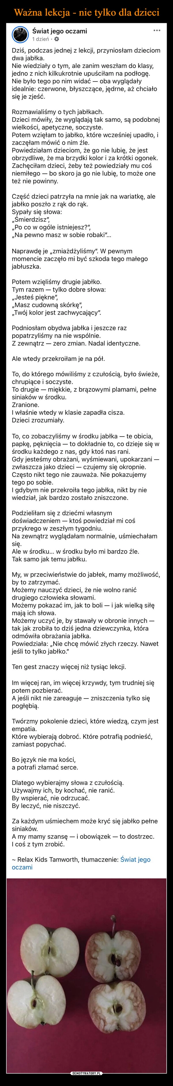 
    Ważna lekcja - nie tylko dla dzieci
