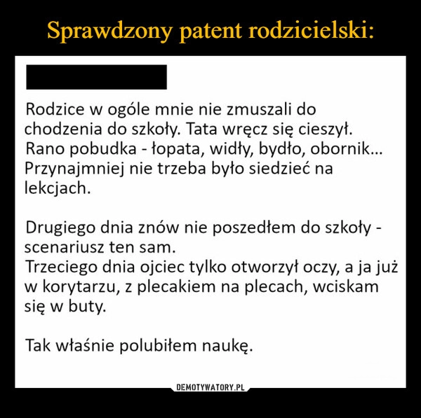 
    Sprawdzony patent rodzicielski: