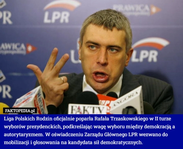 
    Liga Polskich Rodzin oficjalnie poparła Rafała Trzaskowskiego w II turze