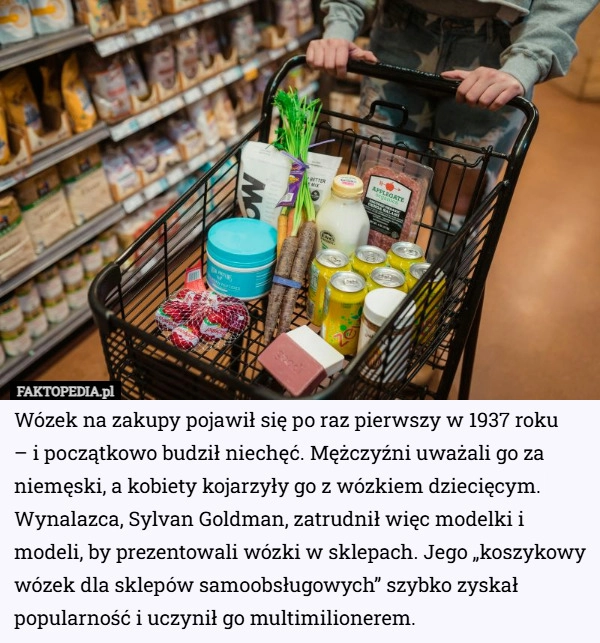 
    Wózek na zakupy pojawił się po raz pierwszy w 1937 roku – i początkowo...