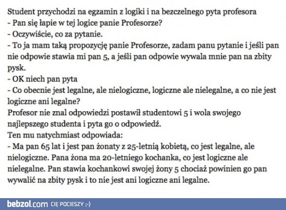 
    Student na egzaminie z logiki