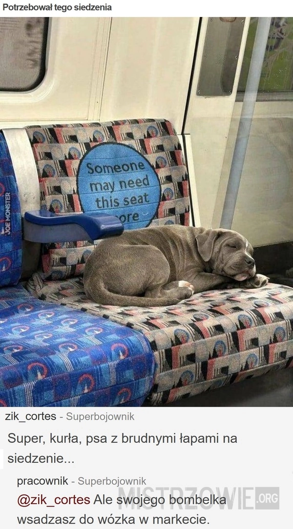 Potrzebował tego siedzenia