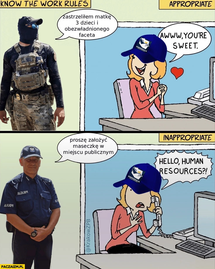 
    ICE: zastrzeliłem matkę i obezwładnionego faceta vs policjant proszę założyć maseczkę w miejscu publicznym Konfederacja reakcja