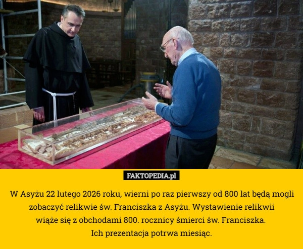
    W Asyżu 22 lutego 2026 roku, wierni po raz pierwszy od 800 lat będą mogli