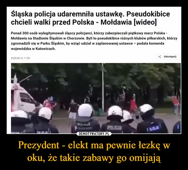 
    Prezydent - elekt ma pewnie łezkę w oku, że takie zabawy go omijają