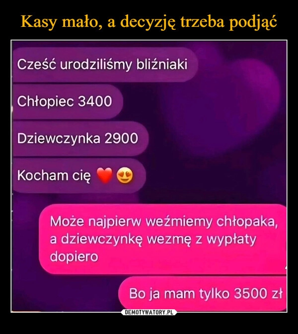 Kasy mało, a decyzję trzeba podjąć