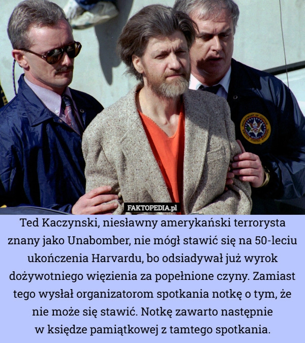 
    Ted Kaczynski, niesławny amerykański terrorysta znany jako Unabomber, nie